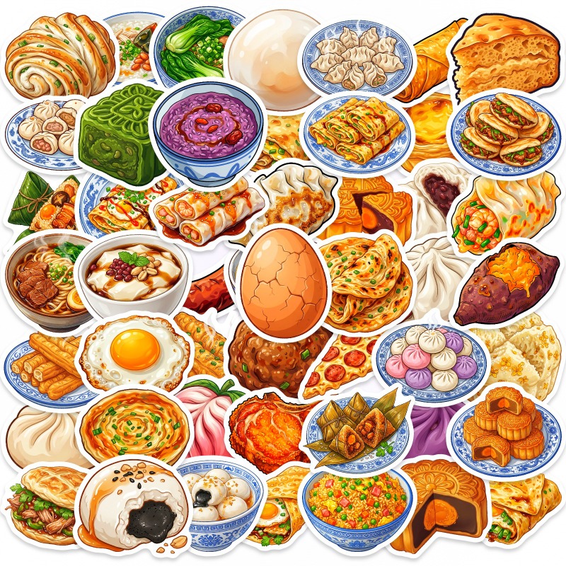 Food Good Snacks - 50 шт. наклеек с изображением китайской