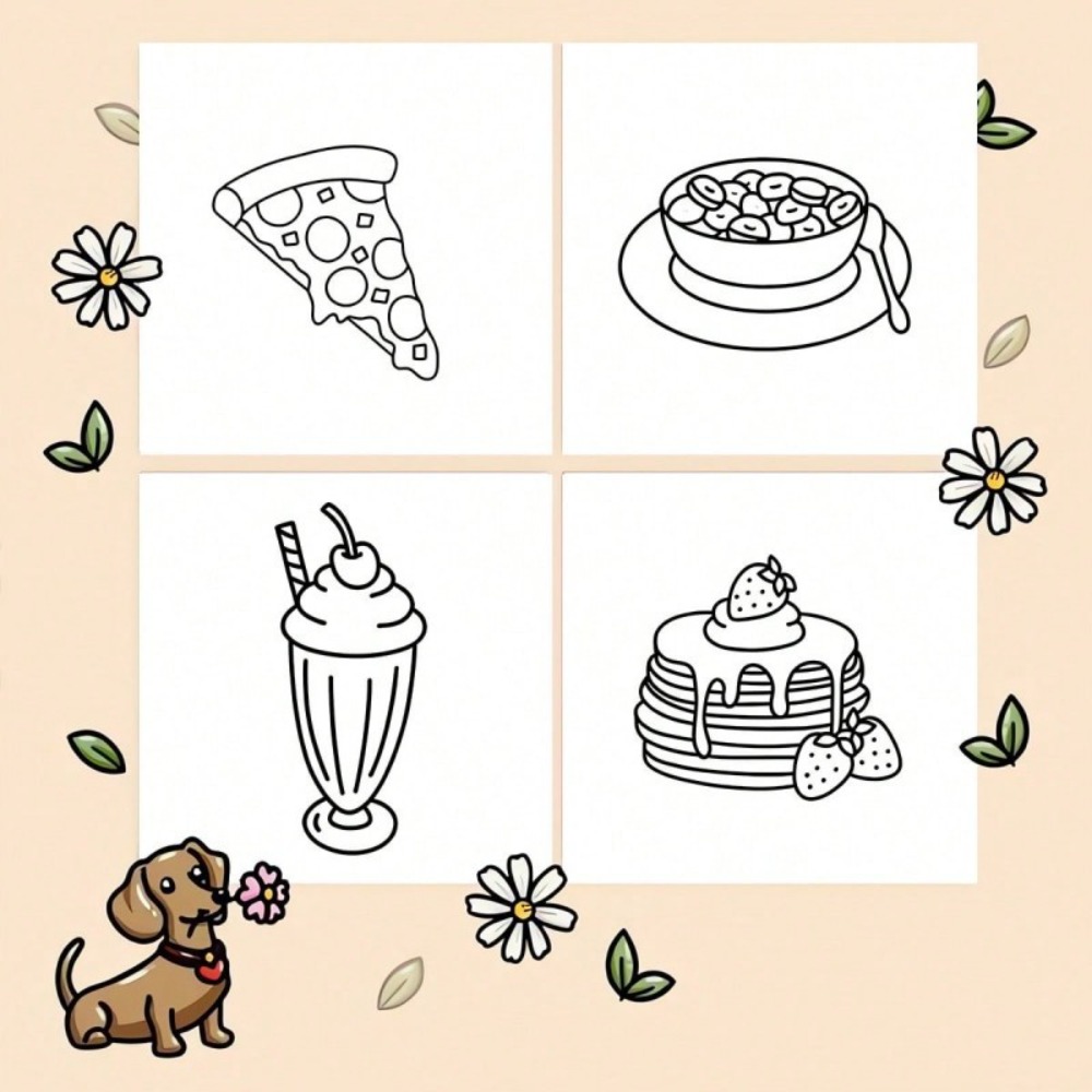 Книга-раскраска для взрослых:  – обзор и цена Food And Snacks Coloring Pages